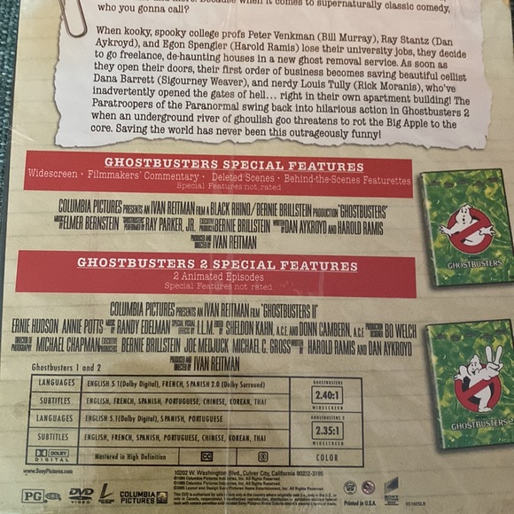 Sealed Ghostbusters 1 & 2 DVD - Picture 4 of 6